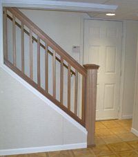 Renovated basement staircase in Marietta