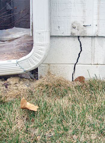 foundation wall cracks due to street creep in Belpre